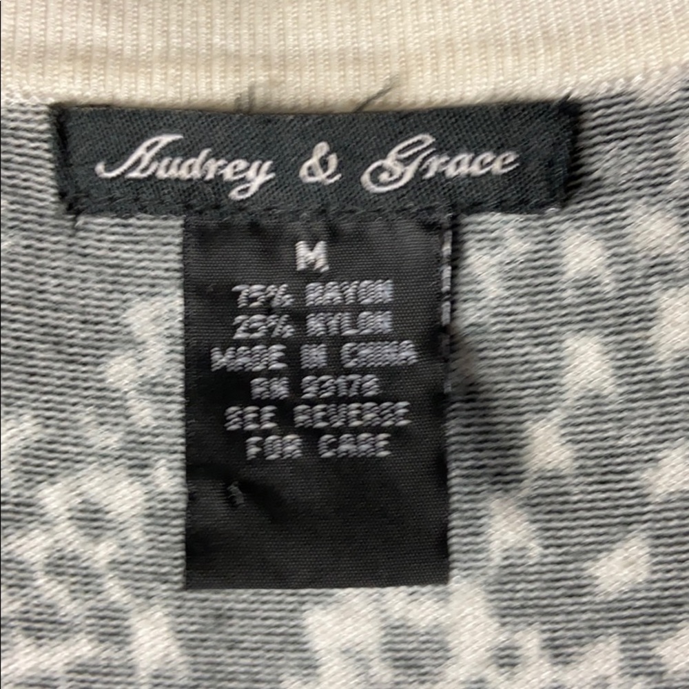Audrey & Grace Ikat Black Short Sleeve Cardigan M - Picture 3 of 3